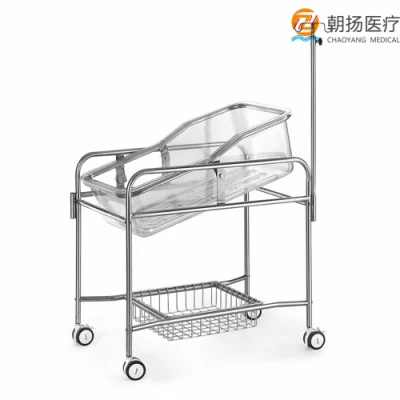 Acrylic Basin Stainless Steel Baby Trolley Cy